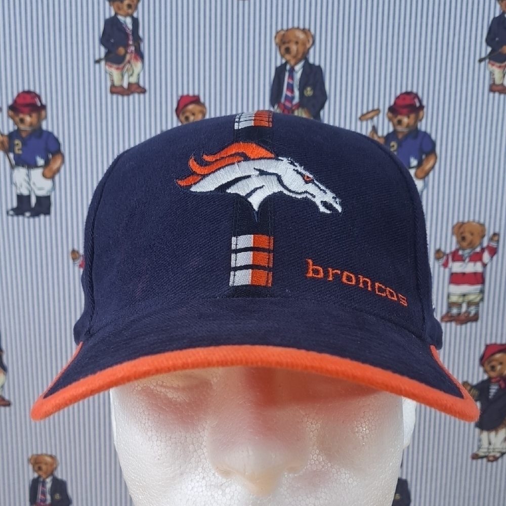 Vintage Denver Broncos Logo Athletic stitched logo softshell blue pulltab hat